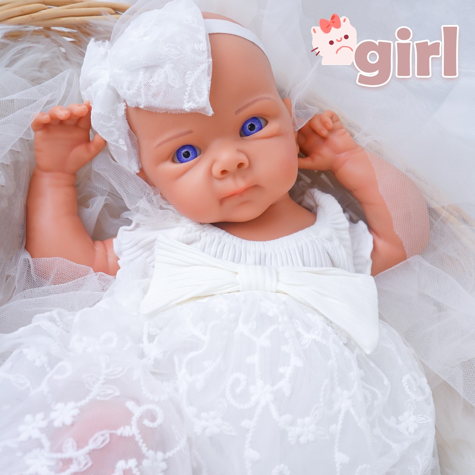 20.1” solid silicone doll silicone reborn doll silicone girl doll toys gifts