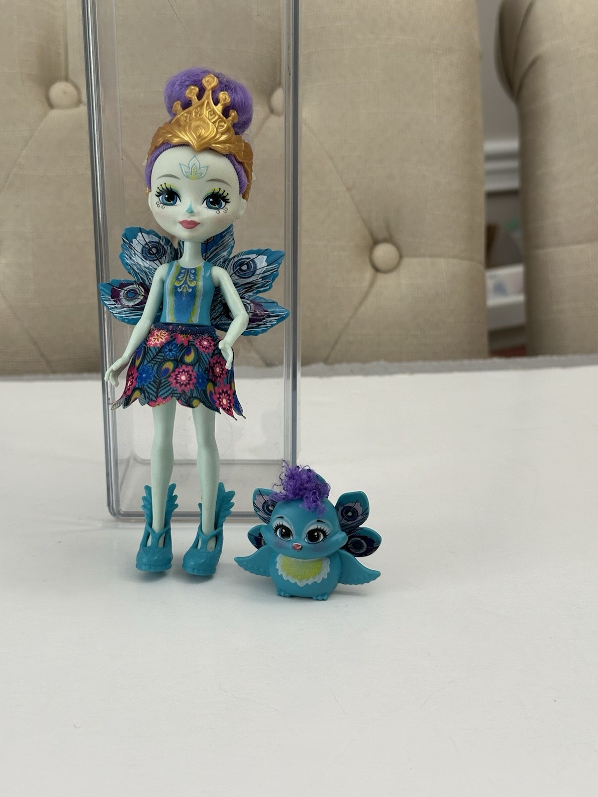 Mattel Enchantimals Patter Peacock doll and her animal friend Flap