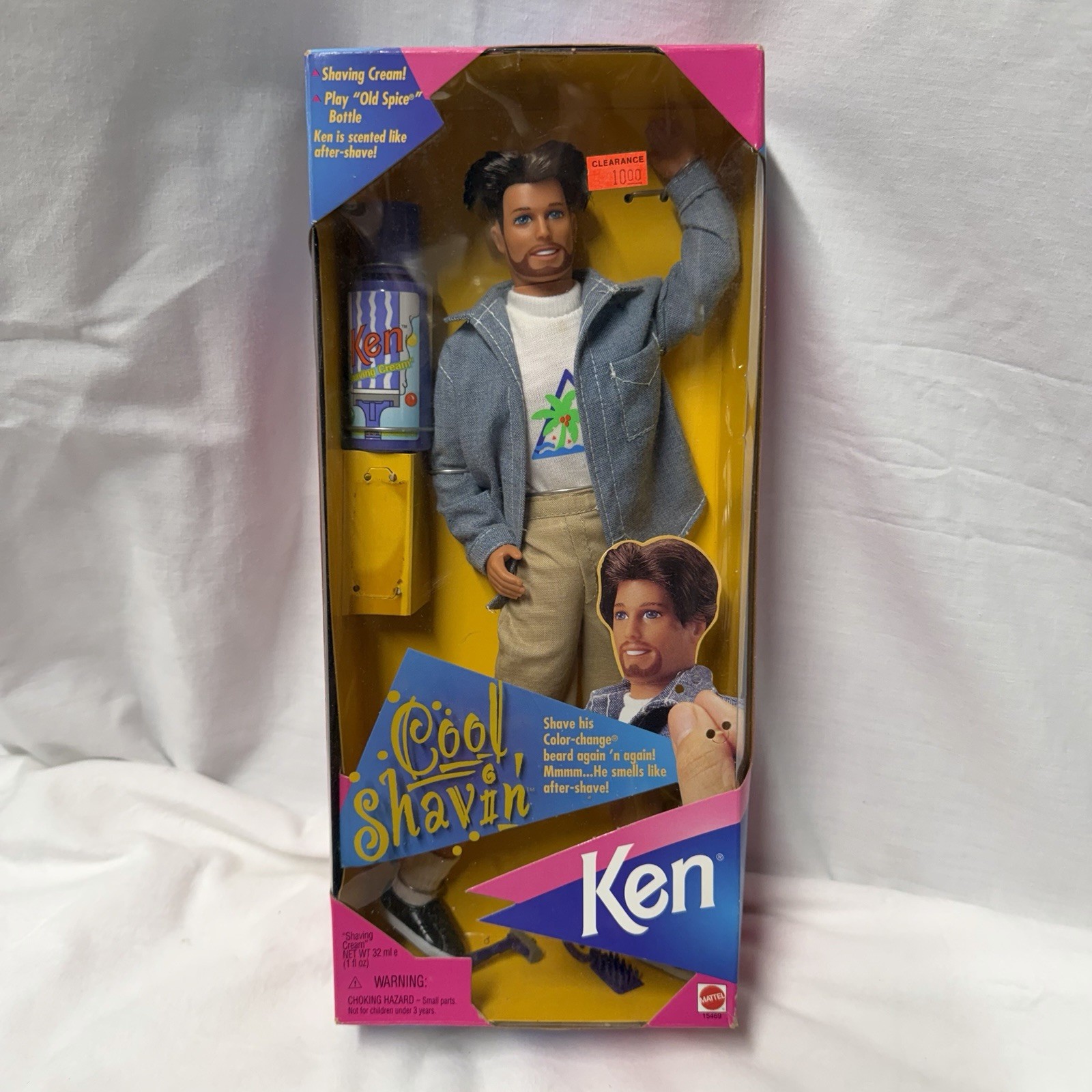 BARBIE COOL SHAVIN KEN DOLL Vintage 1996 Color Change Beard Old Spice Scent