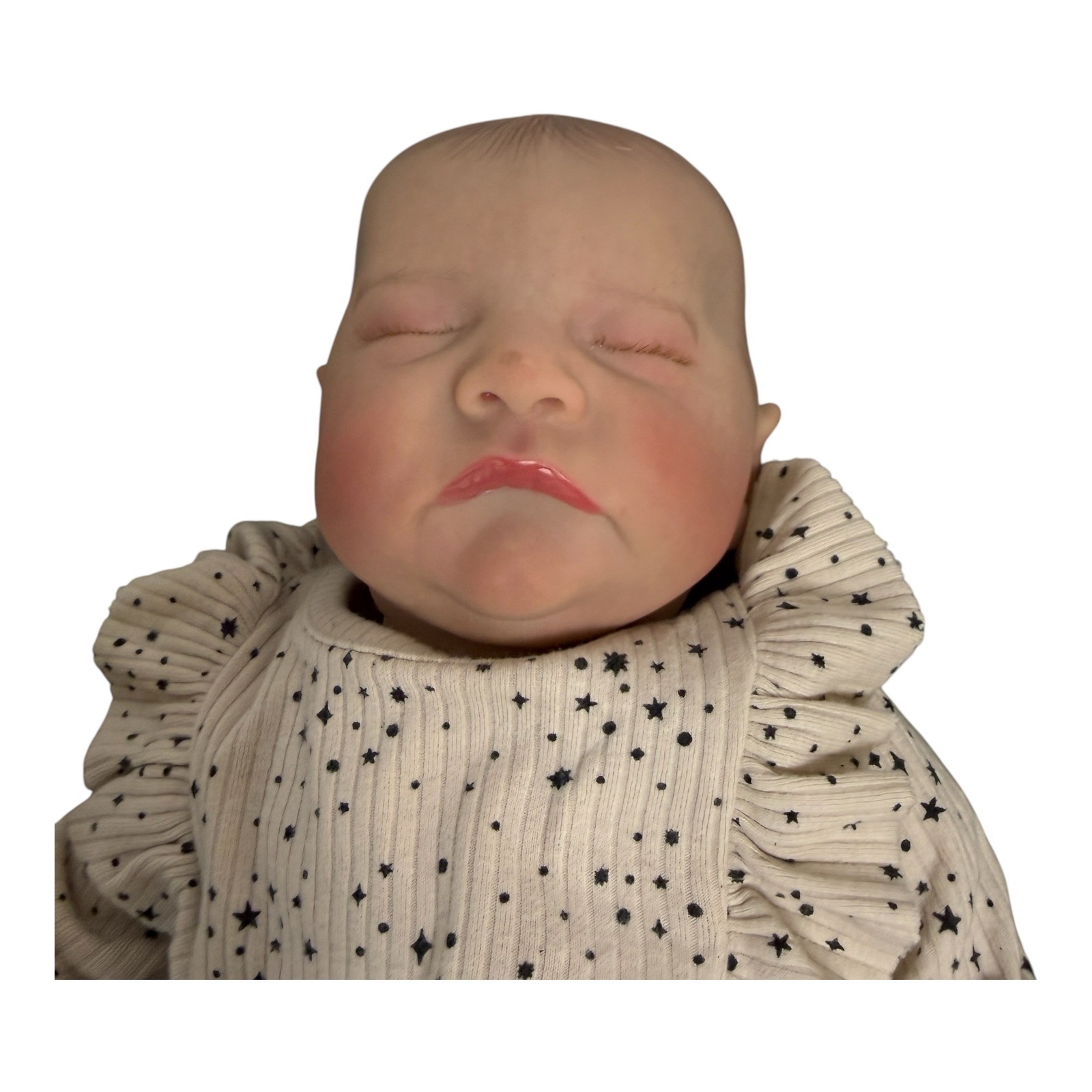 Realistic Sleeping Reborn Baby Doll Star Print Weighted Cloth Body 1 lb 13 18 in