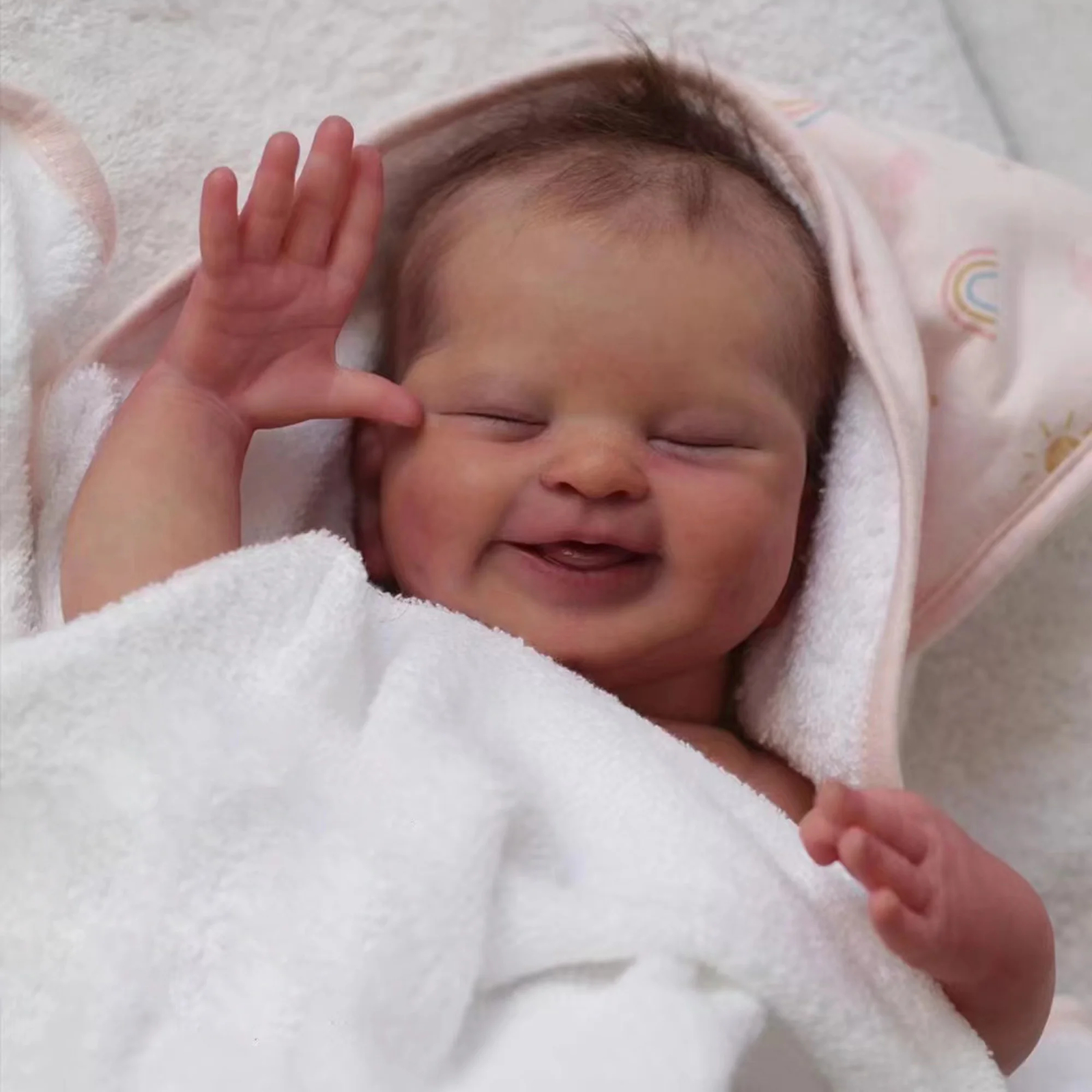 21in Fresh Color Reborn Doll Kit Sweet Face Smiling Baby Newborn DIY Cloth Body