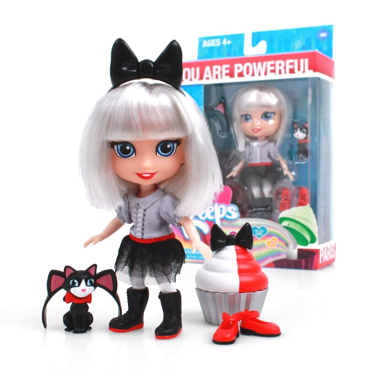 NIB!! Cute!! For Keeps Paris Fashion Doll with Pet Cat and Accessories