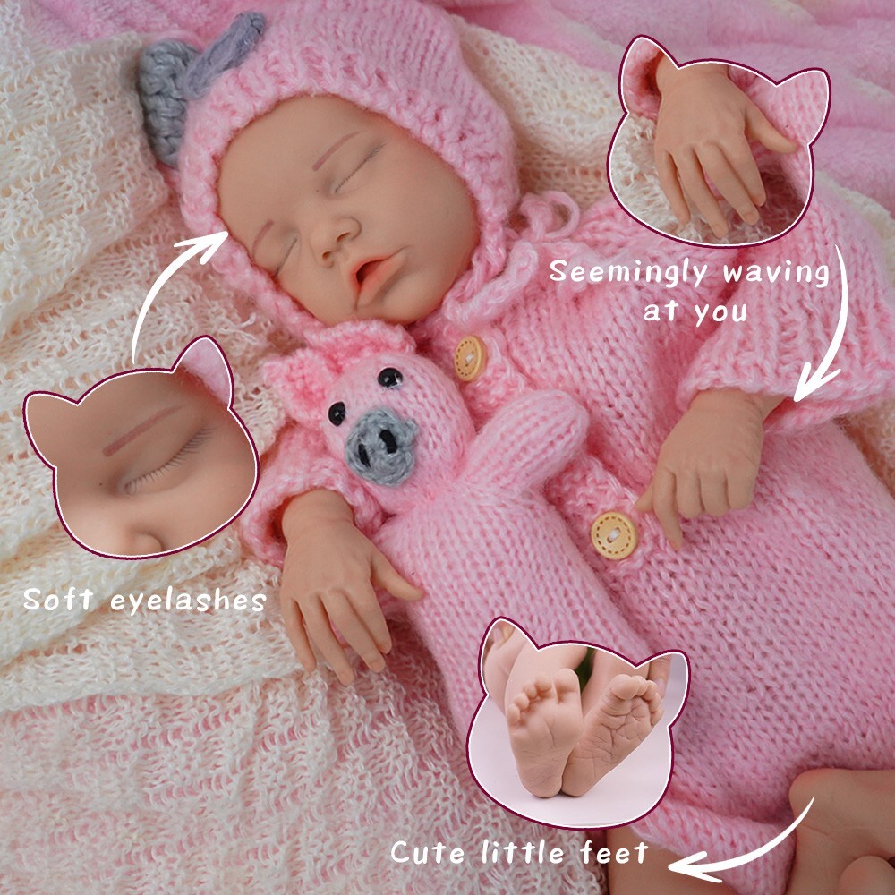18.11” solid silicone doll silicone reborn doll silicone girl doll toys gifts