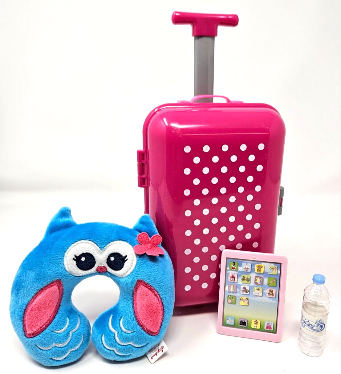 Sophia’s Hot Pink Travel Suitcase w/ Tablet, Neck Pillow fits 18″ American Girl