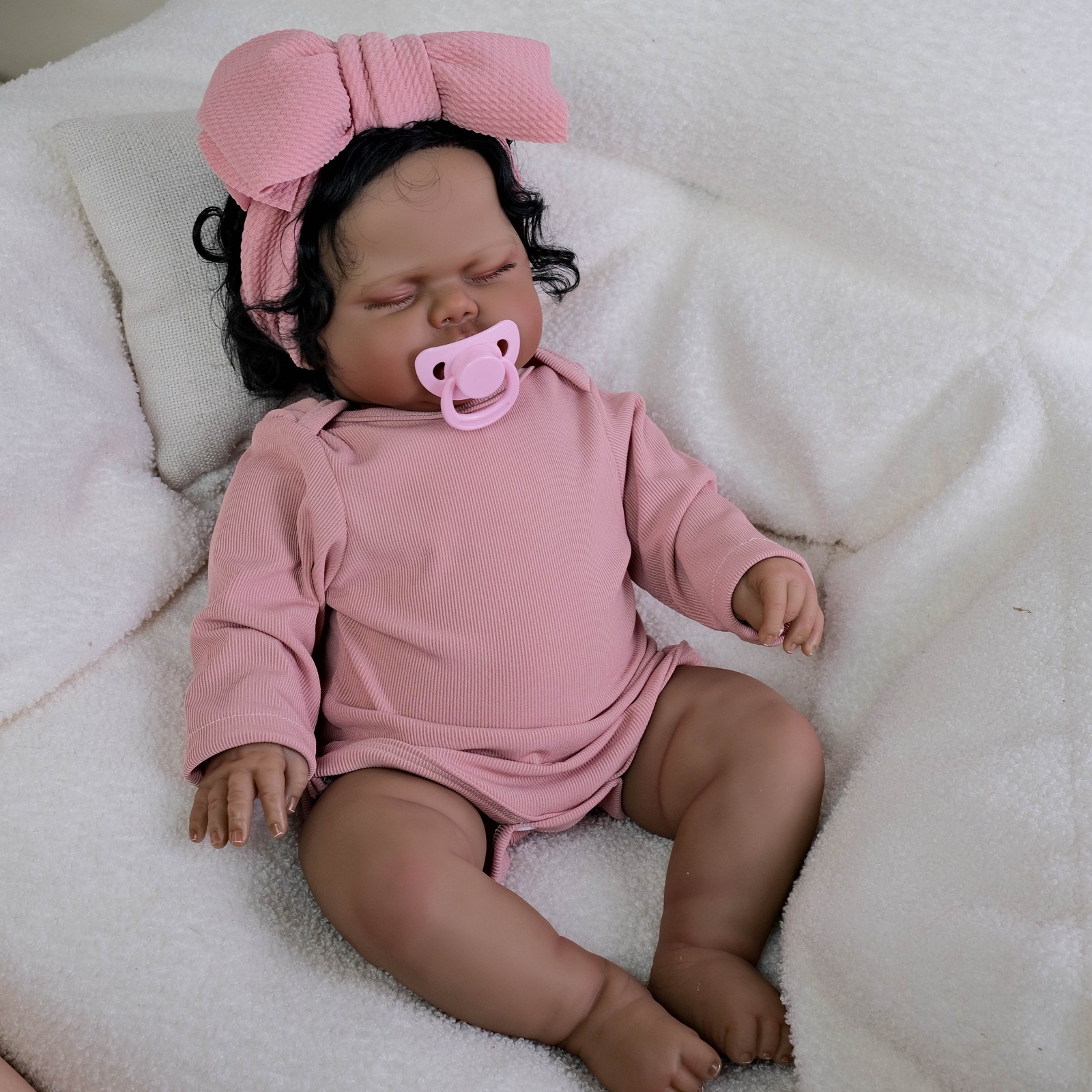 Chubby 19″ Lifelike Reborn Baby Dolls Adorable Soft Body African American Infant