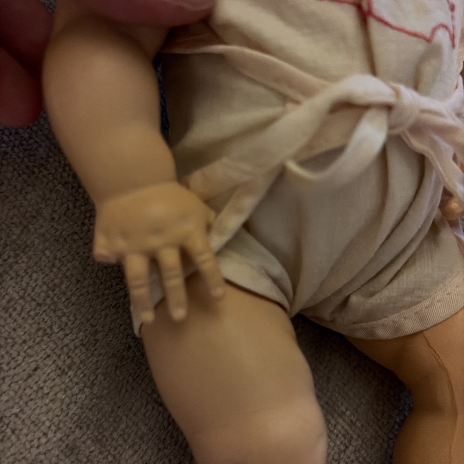 Vintage 1950s Tiny Tears Baby Doll American Character Painted Hair Orig Romper