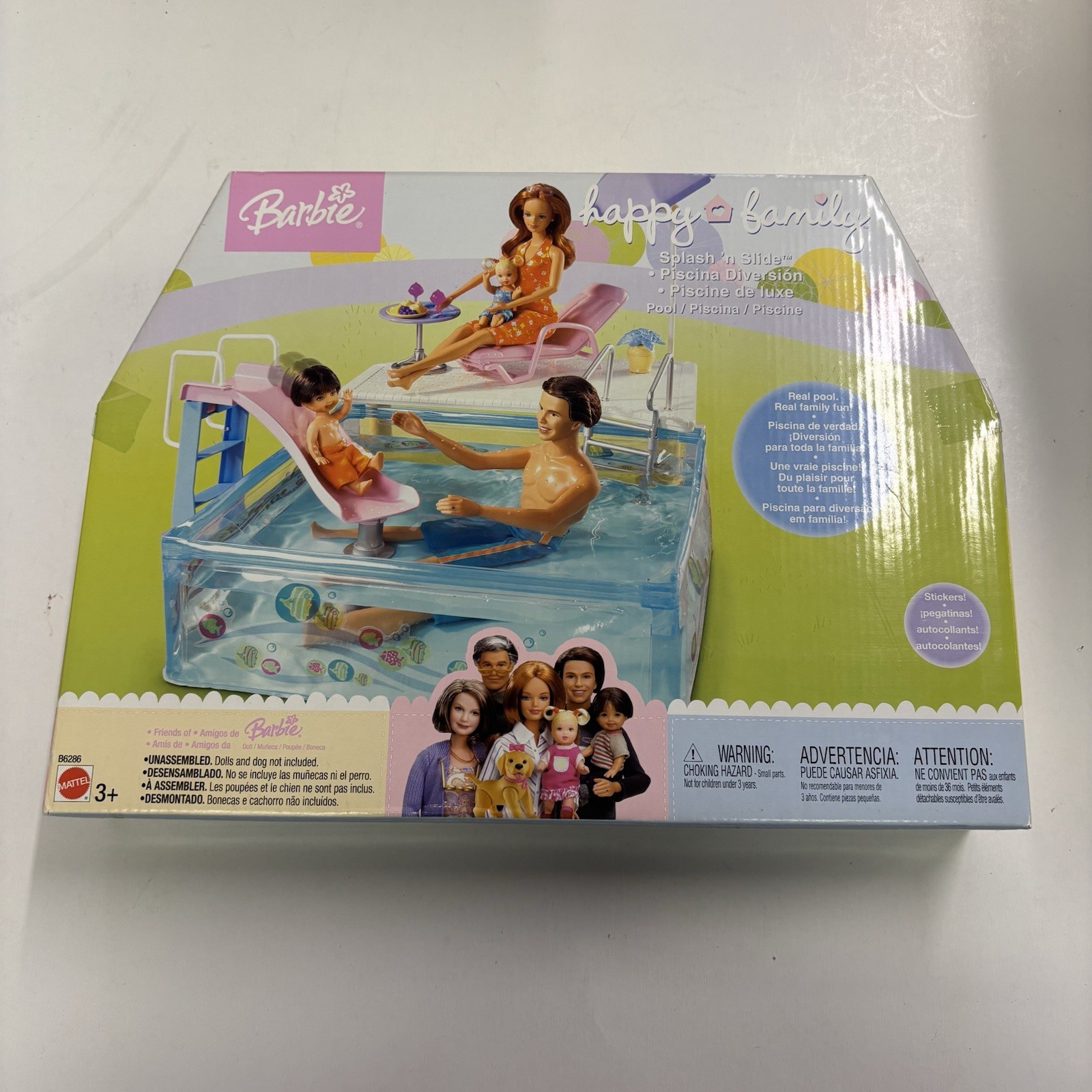 2003 Barbie Happy Family Happy Splash ‘n Slide Mattel B6286