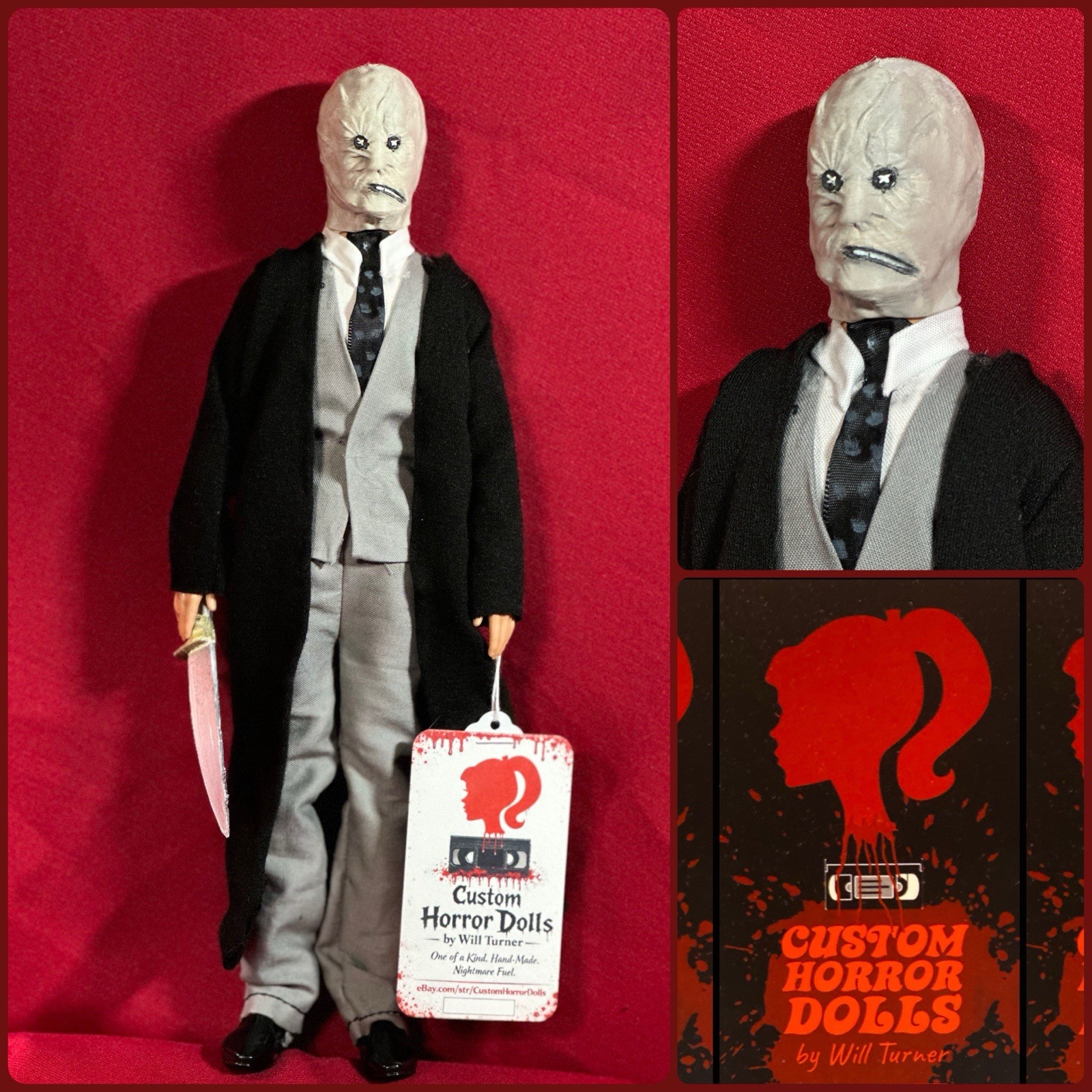 NIGHTBREED Dr. Decker CUSTOM HORROR DOLL 12” Figure OOAK Button Face Killer
