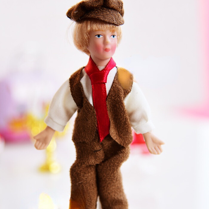 1:12 Scale Dollhouse Miniature Vest Tie Boy Student Ceramic Vintage Accessory