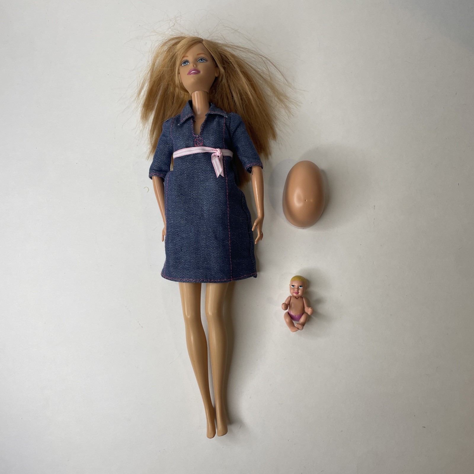 Barbie Happy Family Pregnant Mom Midge with Belly Attachment & Newborn Baby RARE