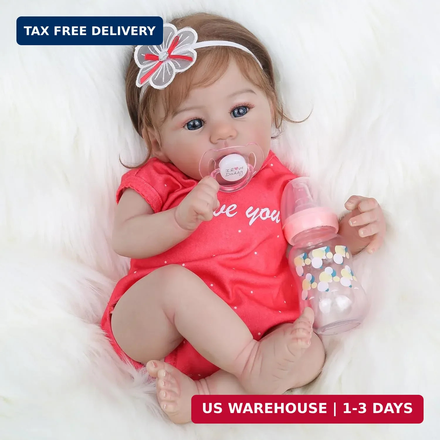 WOOROY Realistic Reborn Baby Dolls – 18 Inch Lifelike Newborn Baby Girl, Real Ba