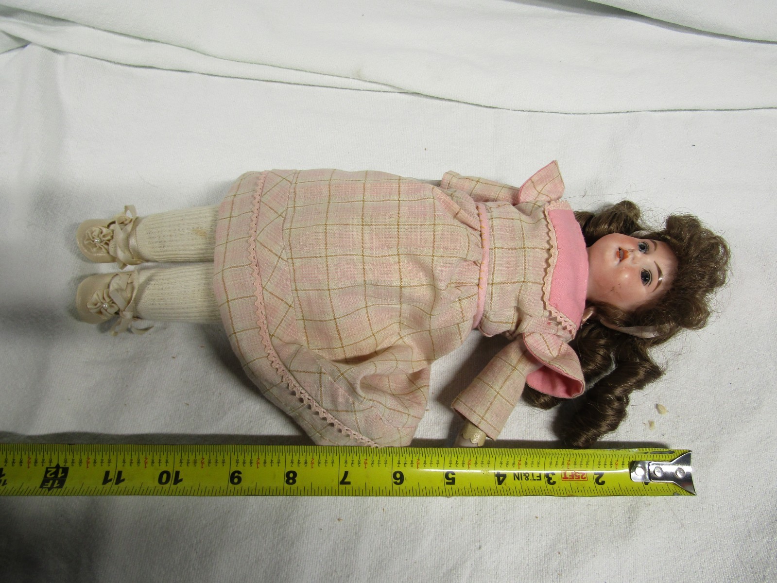 VINTAGE DOLL PORCELAIN HEAD ARMAND MARSEILLE GERMANY 3200 LEATHER BODY 12 INCH