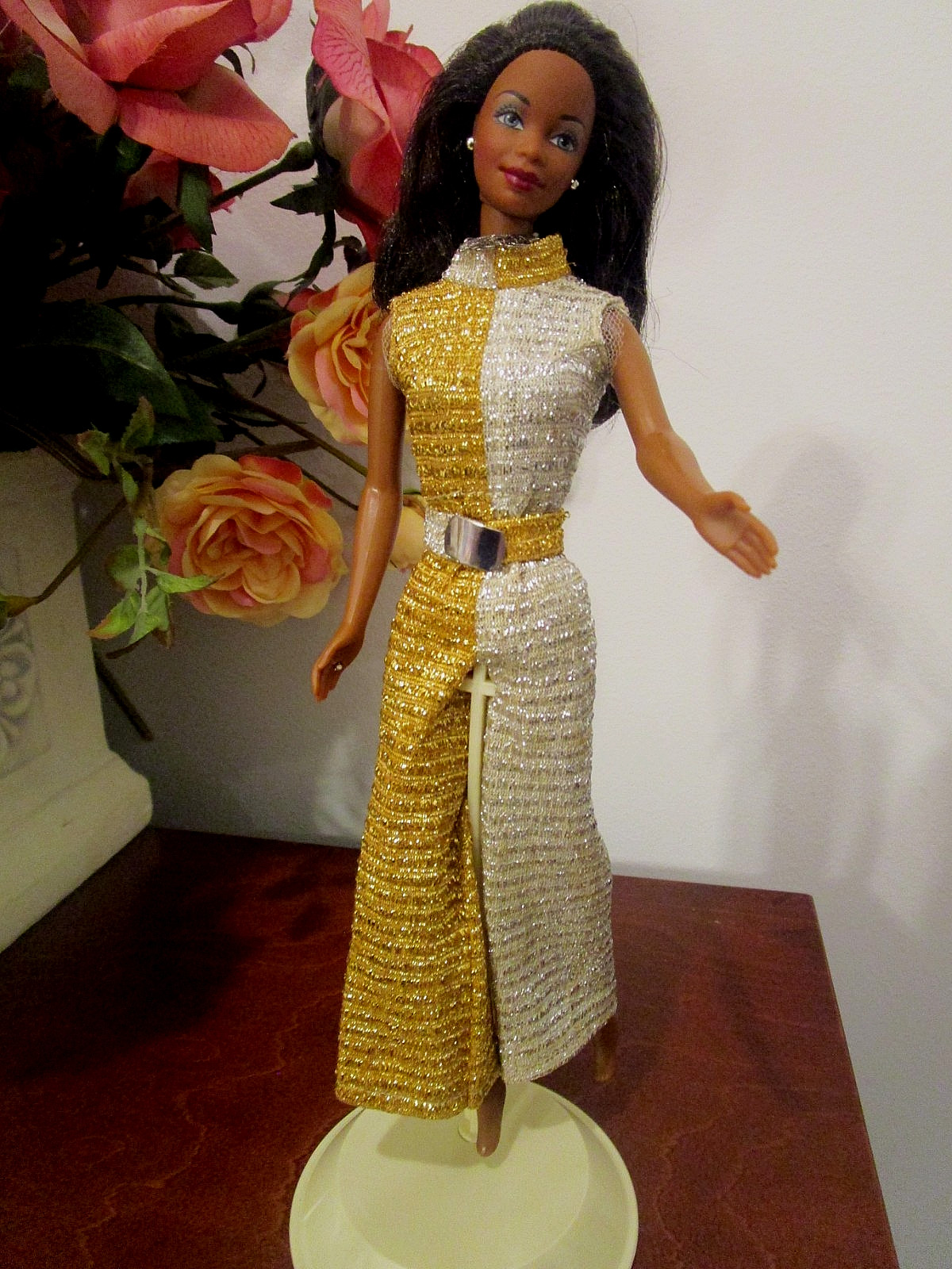 VINTAGE BARBIE: 1128 JUMPSUIT & BELT 1968 (Julia doll outfit.)