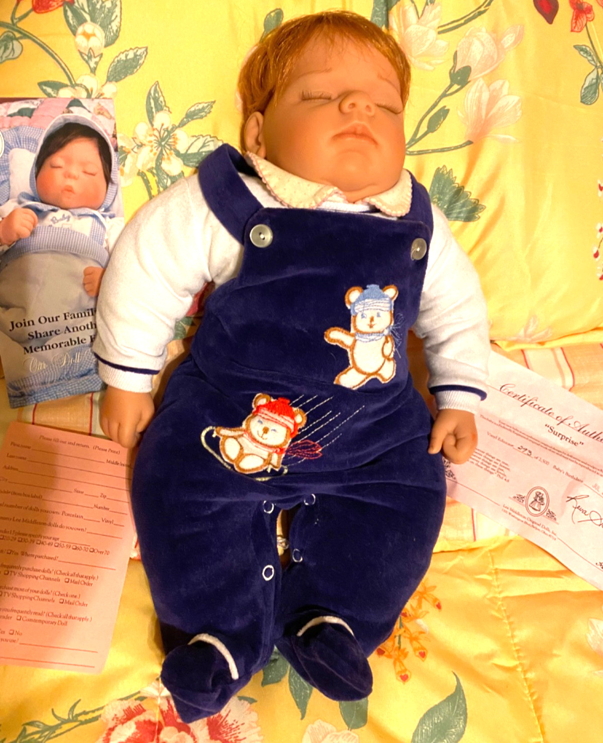 Lee Middleton New in Box Surprise Reborn Baby Doll 5 pcs used Clothing 016-003