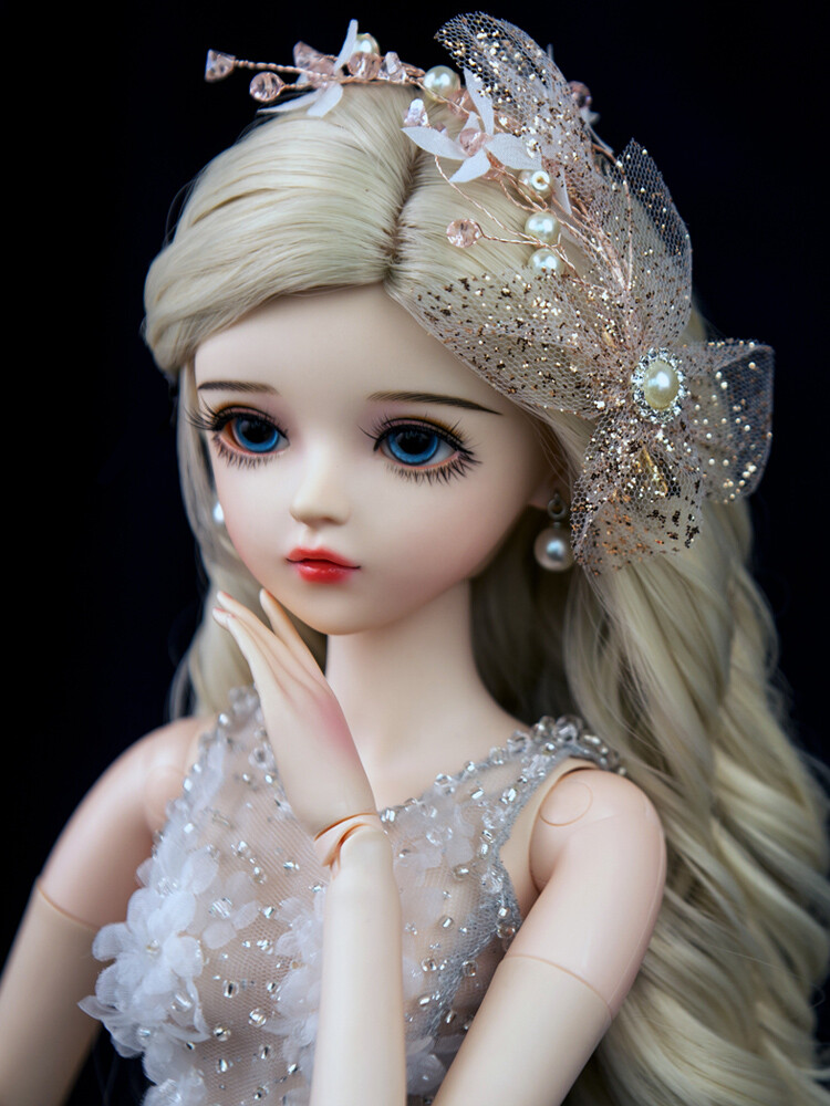 1/3 BJD Doll Moveable Joint with Face Makeup Removable Eyes Dress Wigs Full Set