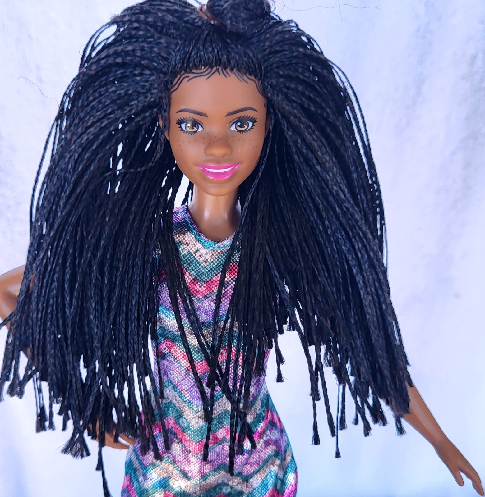AA African American Barbie Fashionistas doll micro braids ooak collect or play L