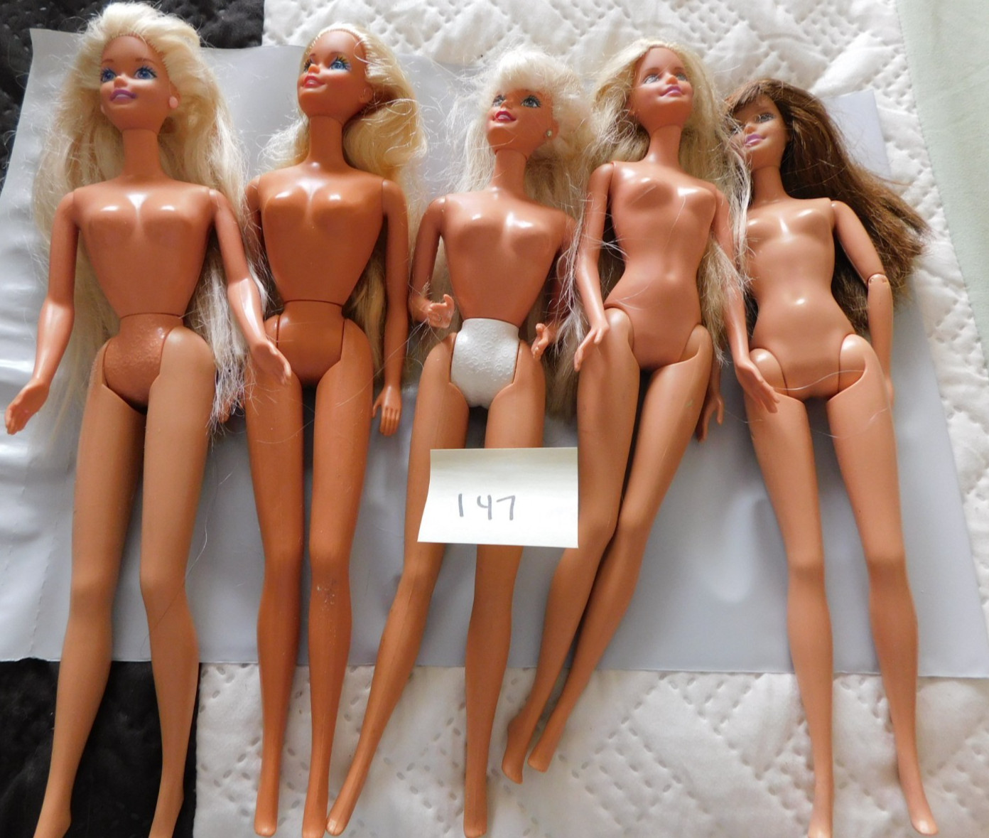 BARBIE DOLL LOT OF 5 NUDE FOR OOAK NO BITES – HAIR NEEDS BRUSHING 147