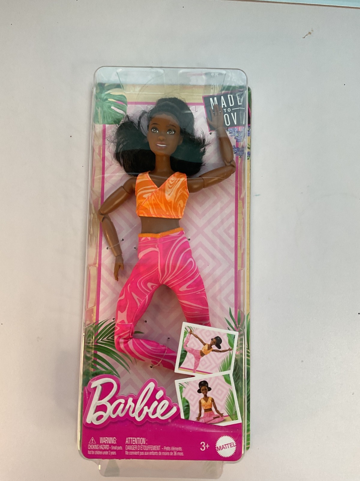 Barbie Made to Move Fashion Doll with Brunette Hair Wearing Pink Yoga Pants