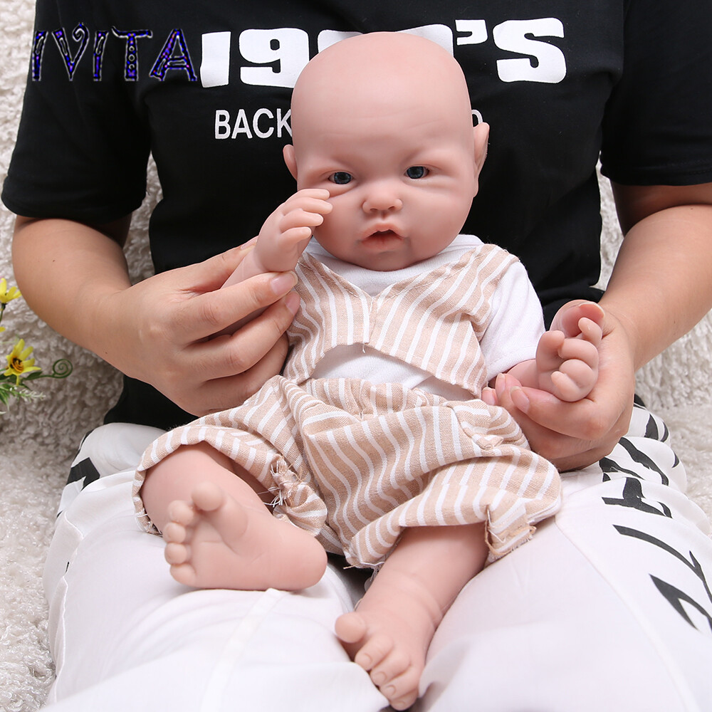 IVITA 17 inch Floppy Silicone Reborn Baby BOY Adorable Full Silicone Doll