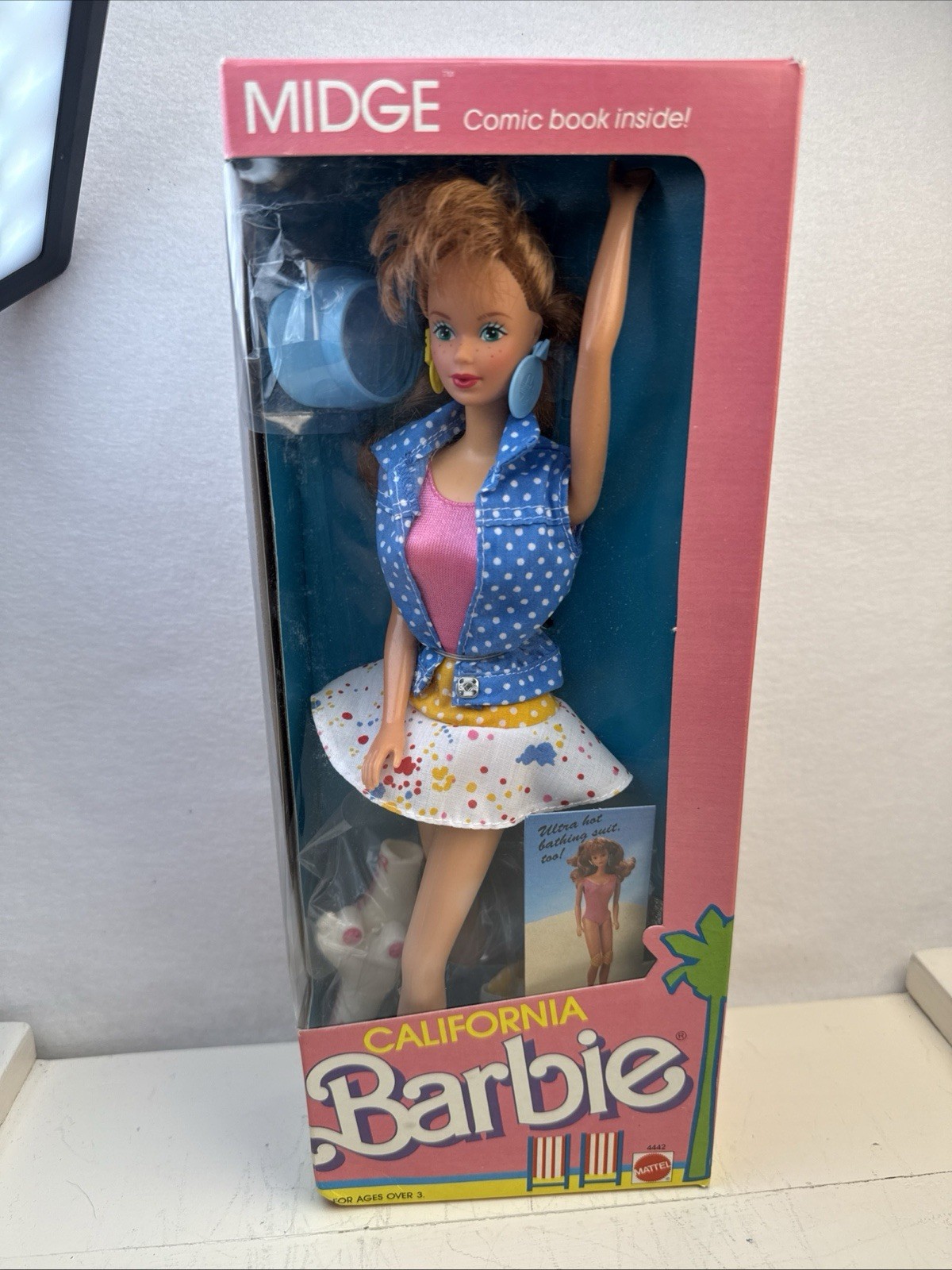 Vintage 1987 California Barbie Midge Doll Mattel 4442 New In Box Roller Skates