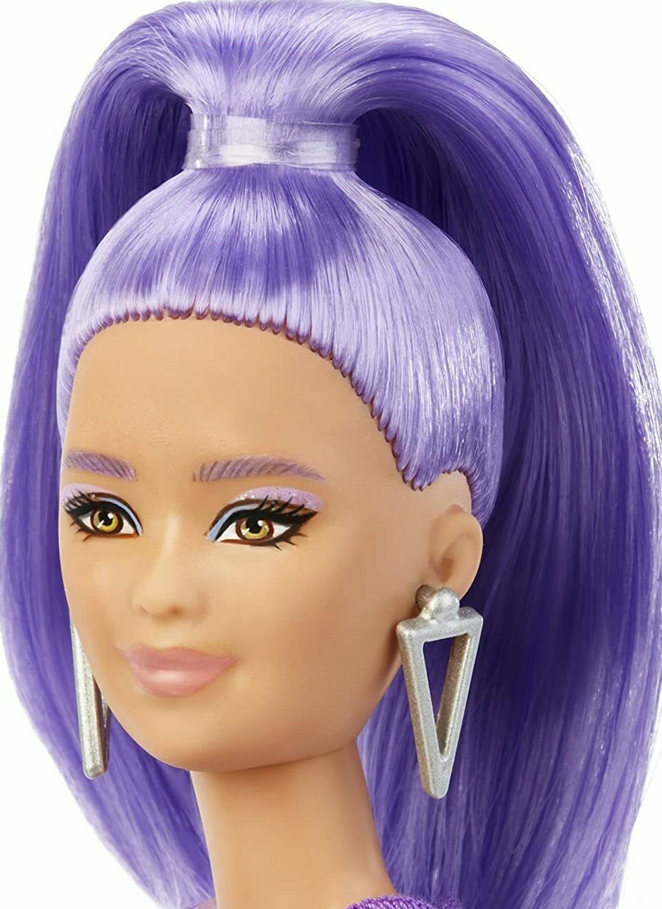 NUDE 2021 PETITE BARBIE FASHIONISTA #178 PURPLE HAIR