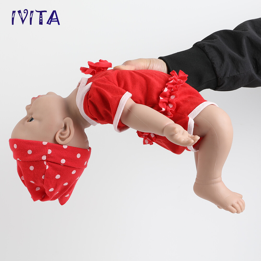 IVITA 17” Soft Silicone Reborn Baby Doll Realistic Girl Fullbody Silicone Doll