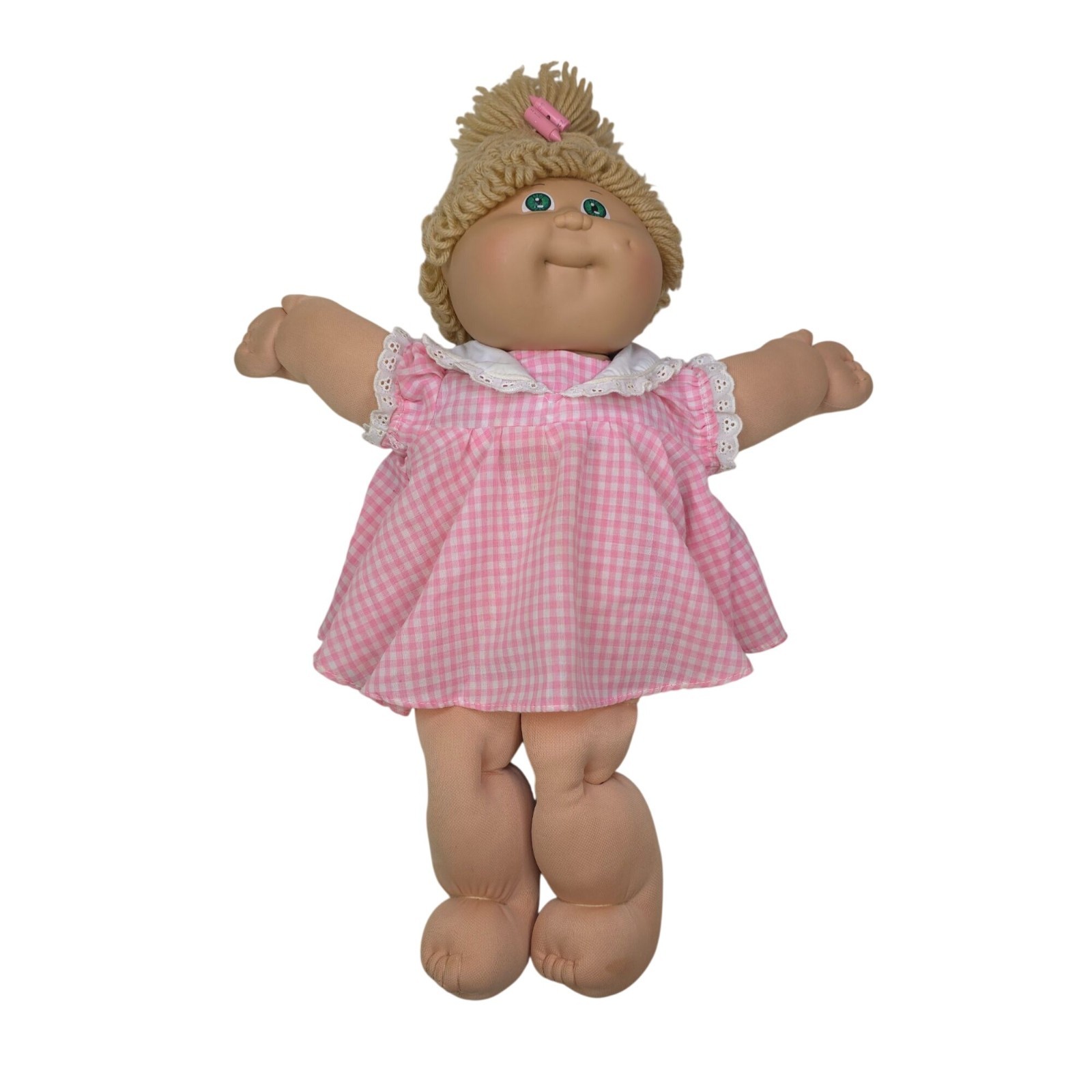 Cabbage Patch Kids Doll 1978/1982 Blonde Yarn Hair & Dress Signed Xavier Roberts