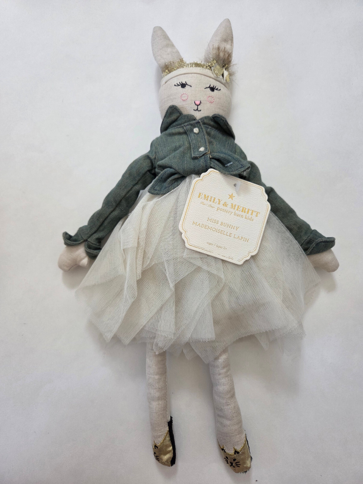 NWT Pottery Barn Kids Emily & Meritt Miss Bunny Rabbit Designer Doll Stuffed