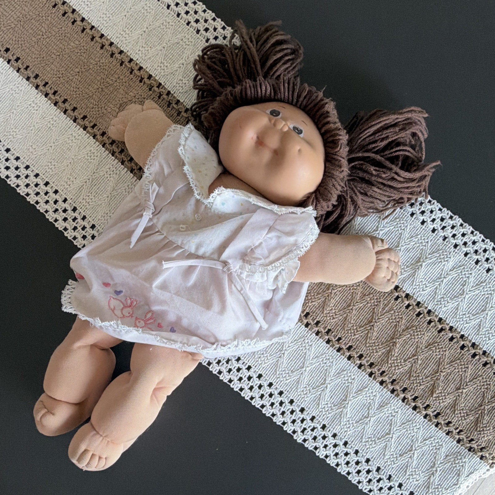 Cabbagepatch Kids 1980s Vintage Brunette Doll with Brown Eyes 1982