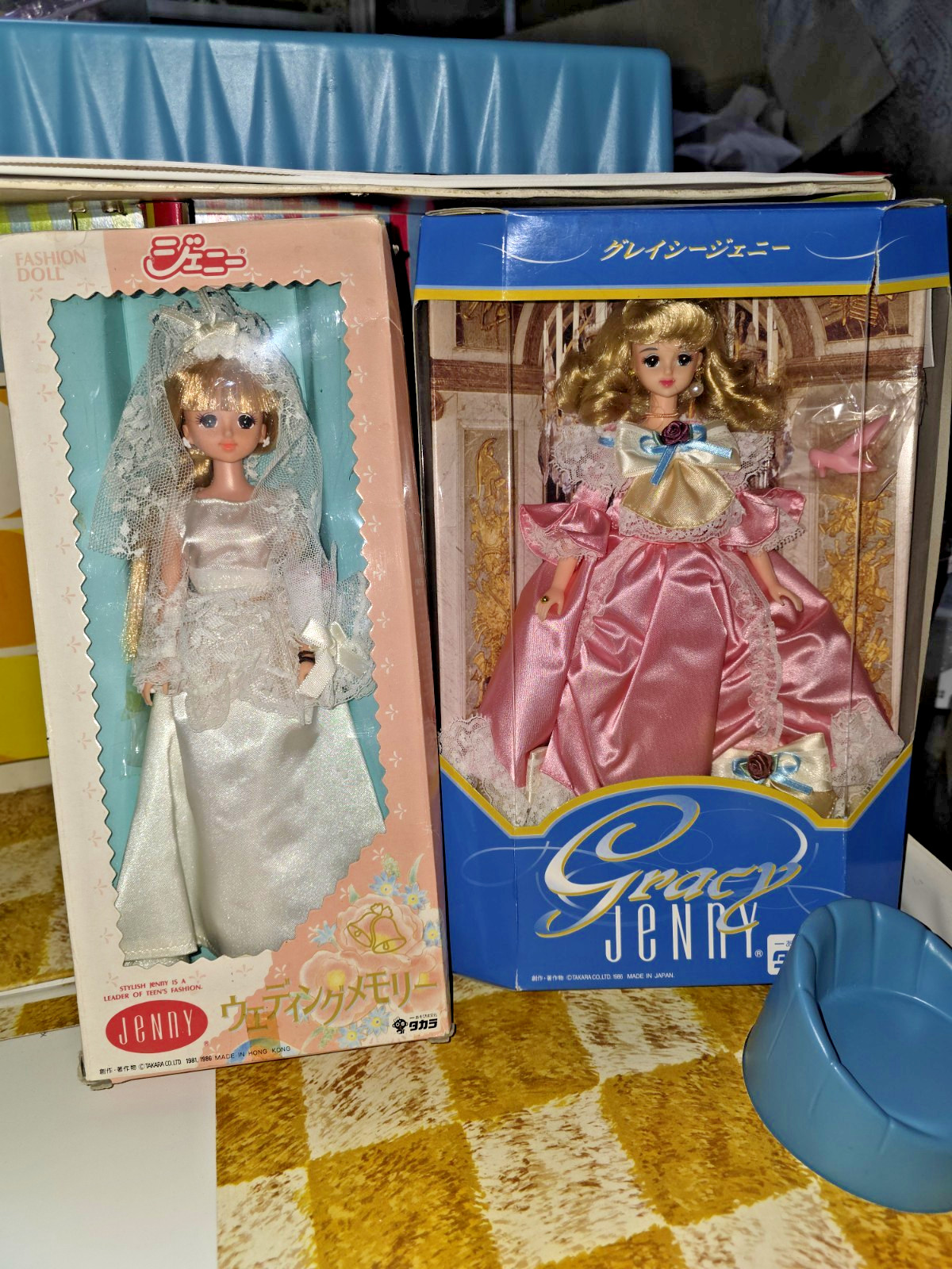 Lot of TWO Vintage Takara Dolls Jenny Princess & Gracy Bride Japan Barbie 1986