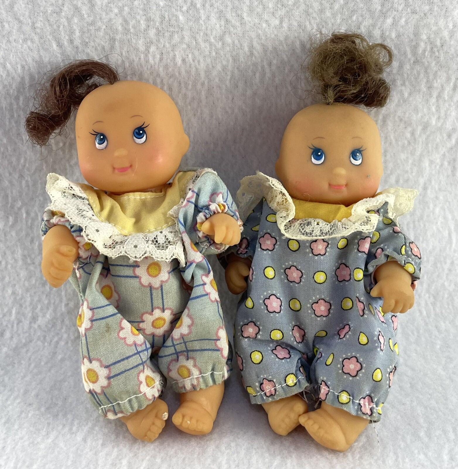 Vintage Citi Toy Twin Sister Dolls 1990’s Two Vinyl Dolls 5” Tush Tags