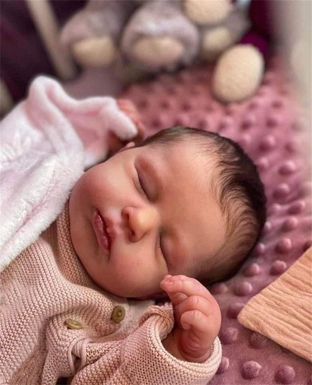 Realistic 20″ Reborn Baby Dolls Full Body Vinyl Eyes Closed Real Life Girl Gifts