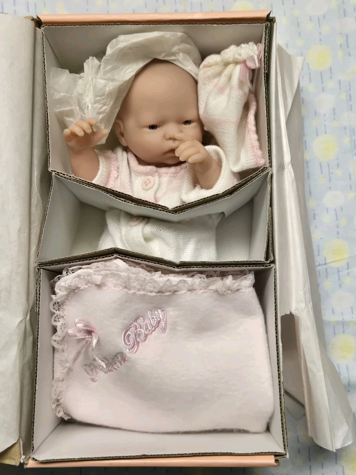 Vintage 1992 For Keeps! Berengeur 9.5″ Baby Girl Doll-Soft Vinyl-In Box #18420