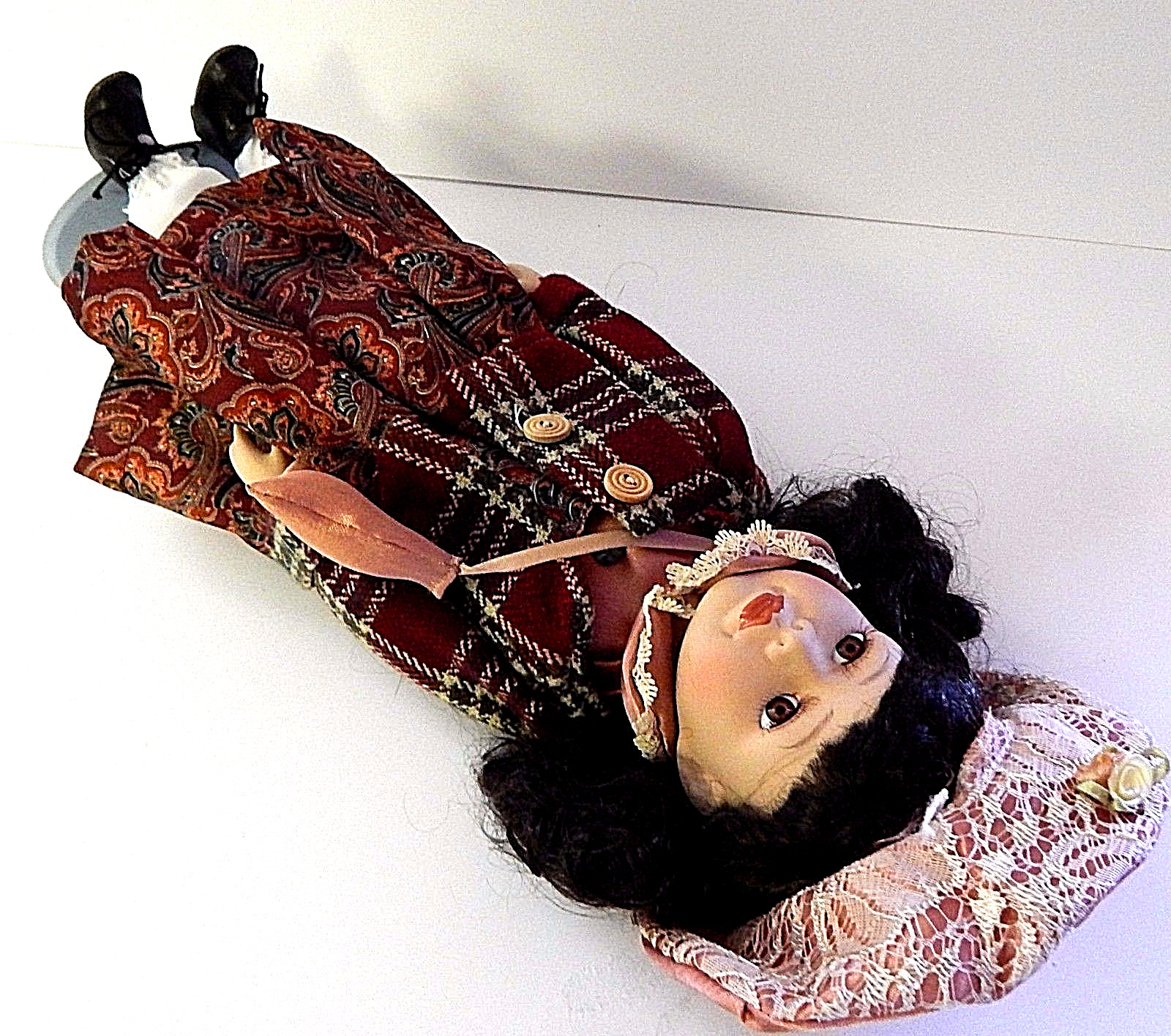 Emerald Doll Collection Porcelain Collector’s Girl Doll 15.5″ w/ Stand Exclusive