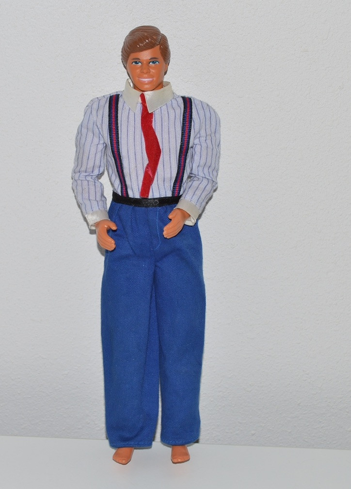 Vintage Ken Barbie Doll 1968 Mattel Bendable Legs 60s Suit Brown Blue Eyes