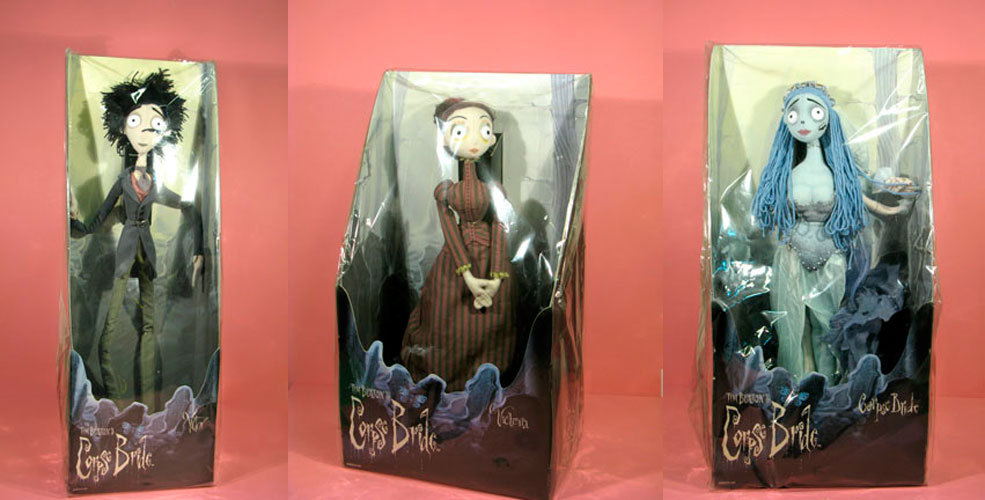 Victoria Emily Victor Tim Burton Corpse Bride Plush Set of 3 dolls