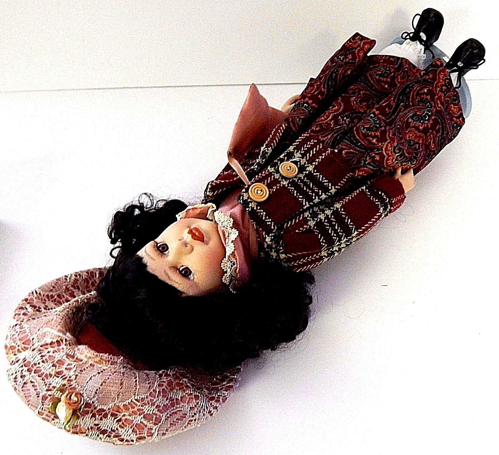 Emerald Doll Collection Porcelain Collector’s Girl Doll 15.5″ w/ Stand Exclusive