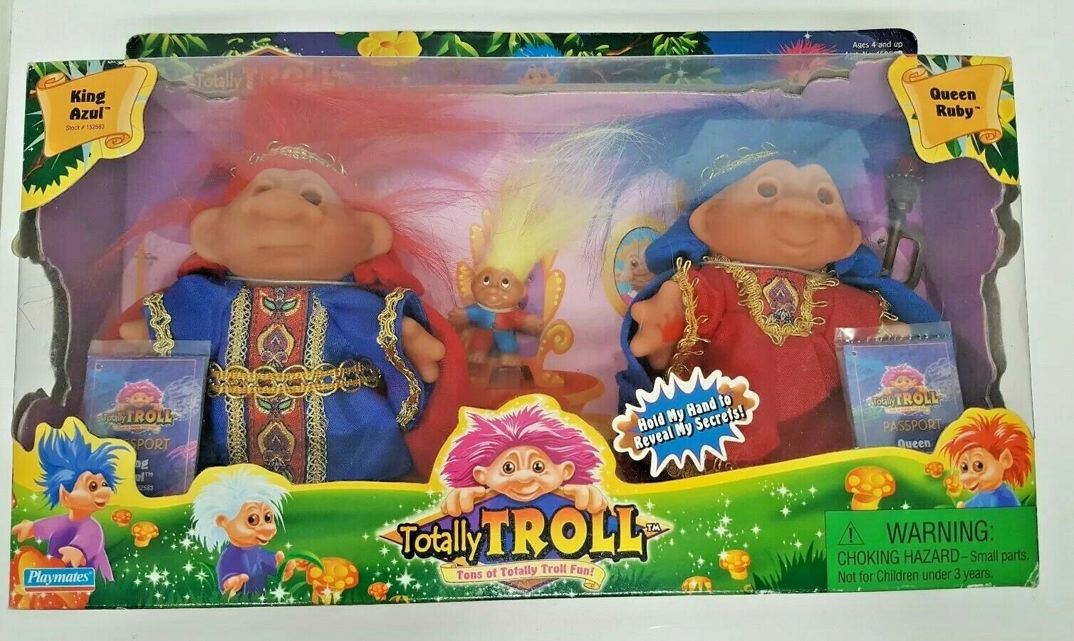DAM Totally Trolls King Azul Queen Ruby Baby Boxed Set Passport Playmates Toys