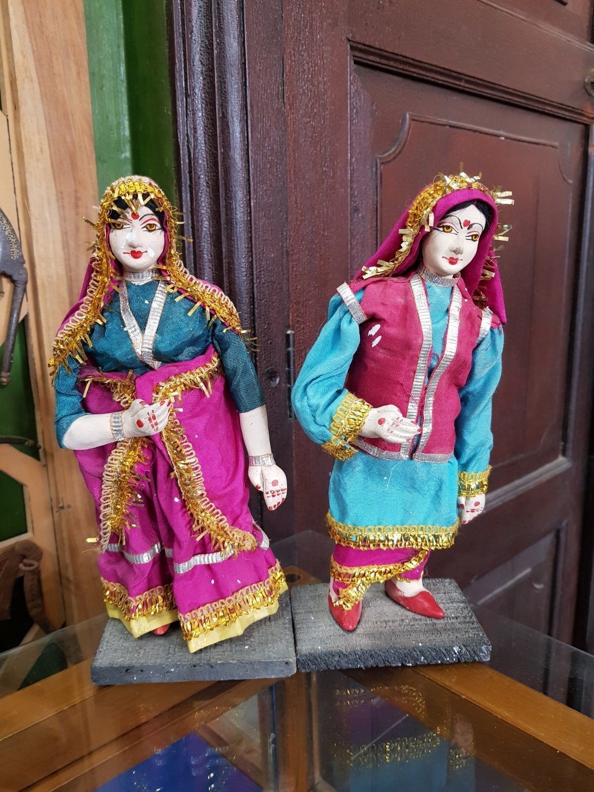 Vintage Handmade Traditional Wear Saree Kurta Pajama Pair Terracotta Doll TC104