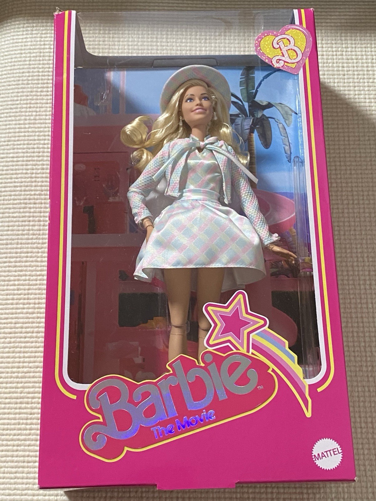 Barbie The Movie Doll Margot Robbie Barbie Plaid Matching