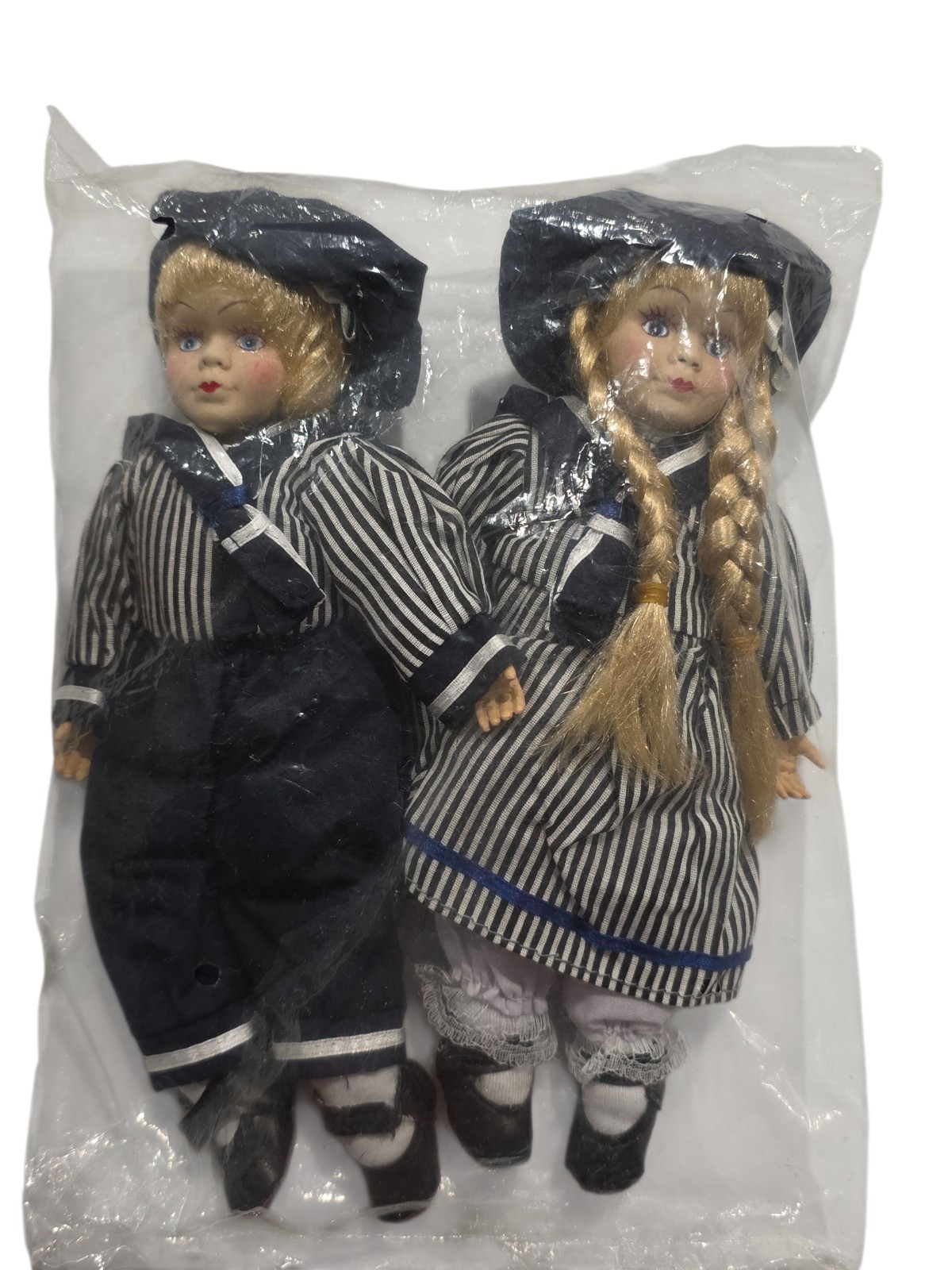 BOY AND GIRL PAIR OF 9″ GERMAN DOLLS. ES D-91466 BRAND NEW IN SEALED PACKAGE