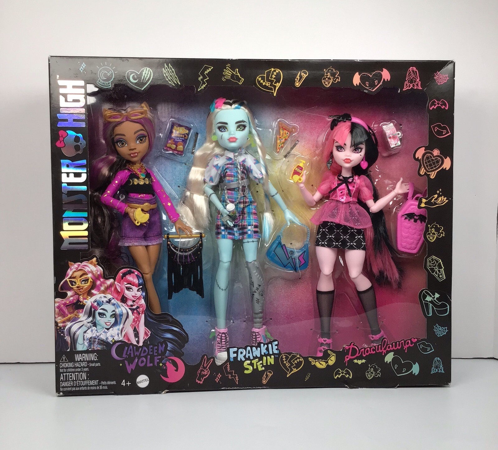 Mattel Monster High Day Out Fashion Doll 3-piece Set Draculaura Frankie Clawdeen