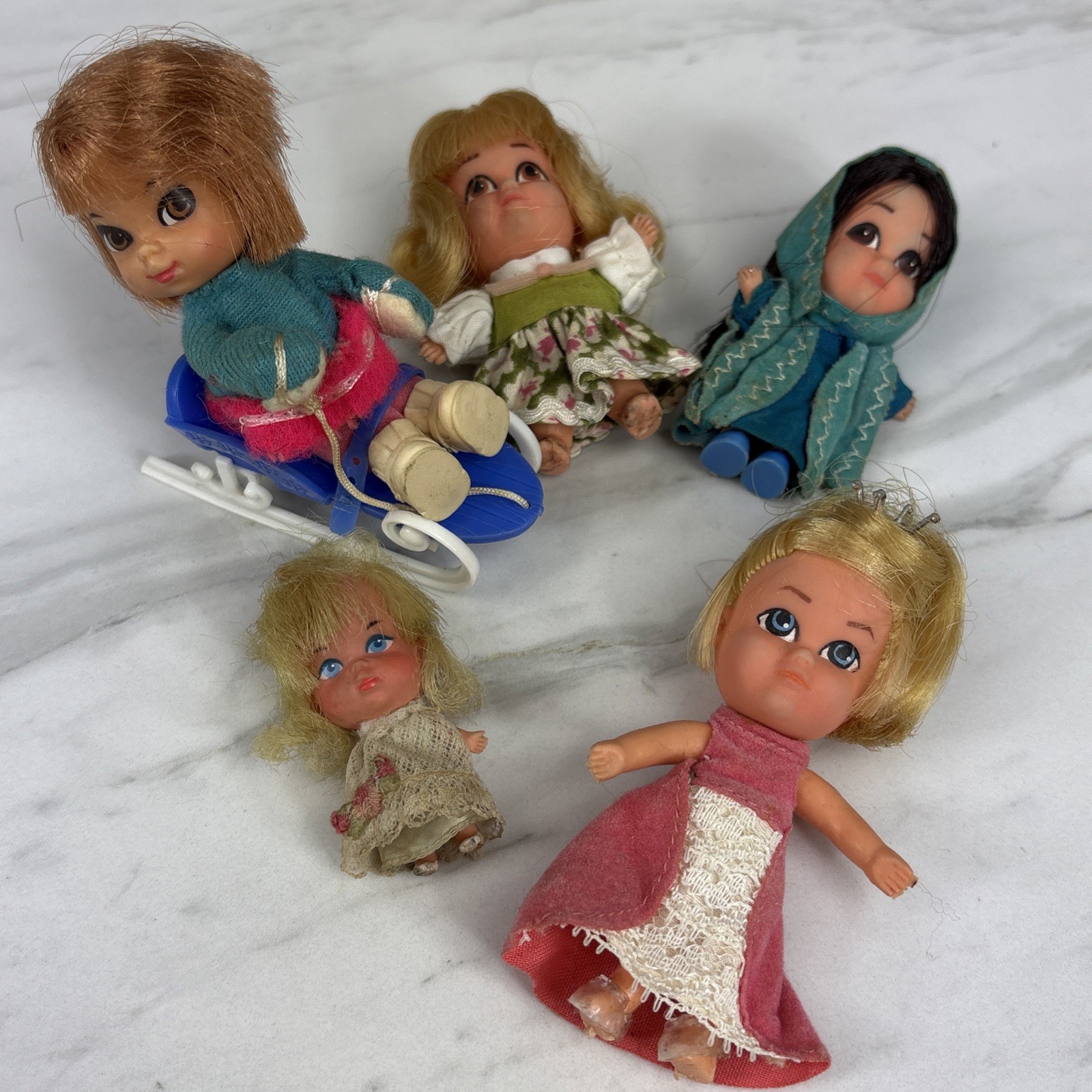Hasbro VTG 1960s Storykins & Mattel Little Kiddle Dolls Mixed Lot