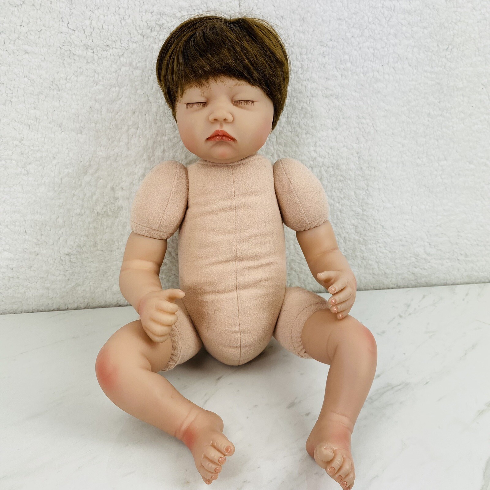 Kaydora Sleeping Reborn Weighted Life Like Brunette Baby Doll 21″ Boy Girl VGC