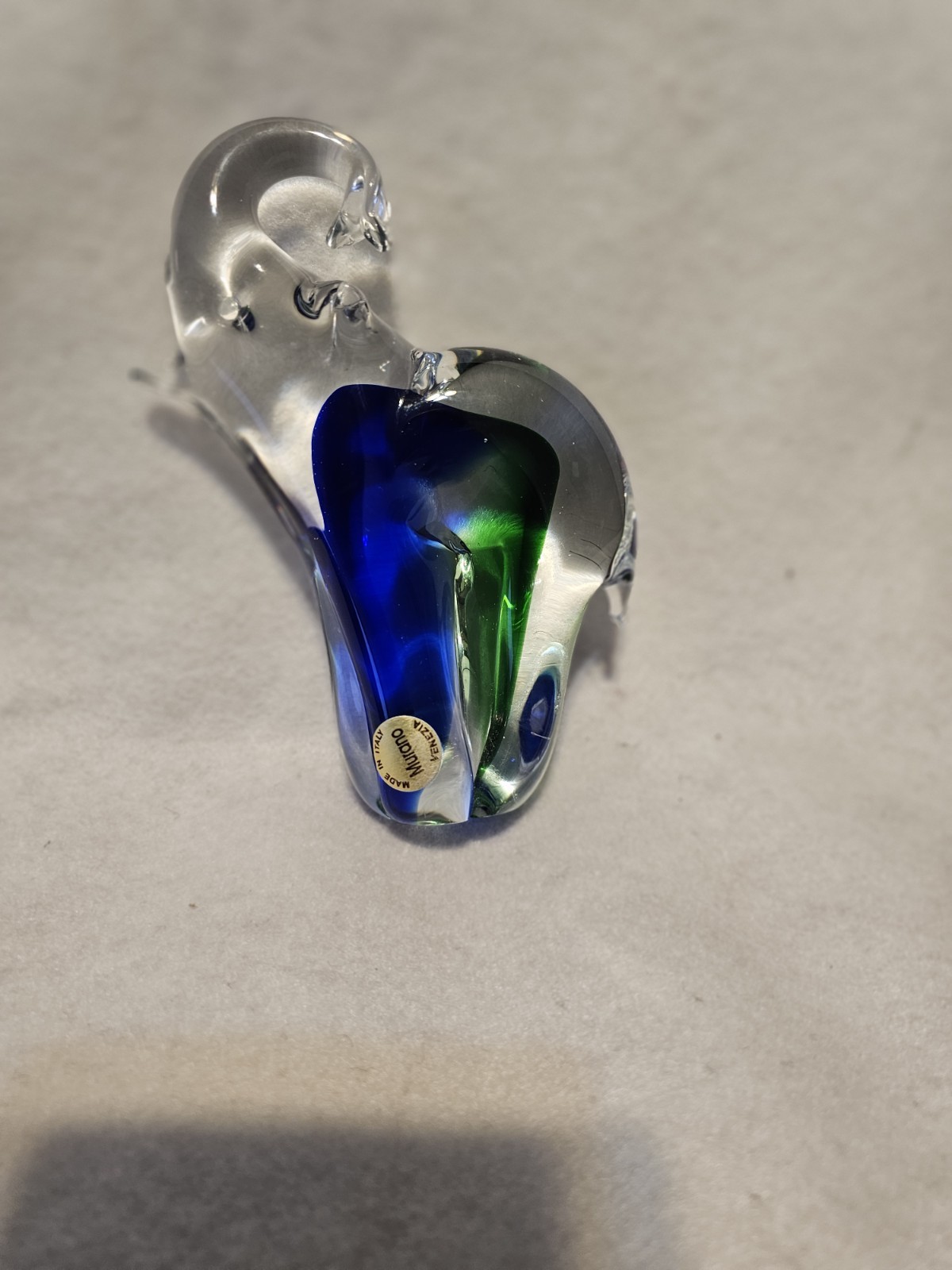 Murano, Made in Italy, Venezia, Beautiful Blue and Green, Trunk up, 6 and 1/2 in