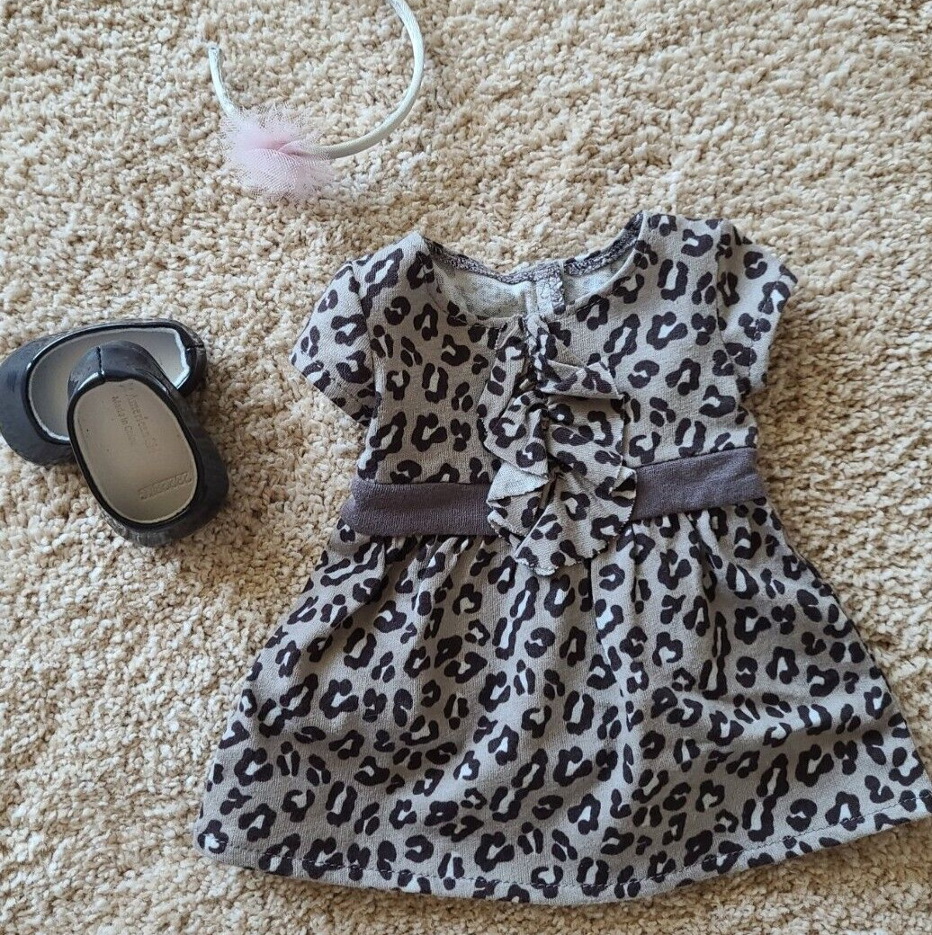 American Girl Doll Sweet Savannah Outfit Leopard Dress Headband Shoes NM