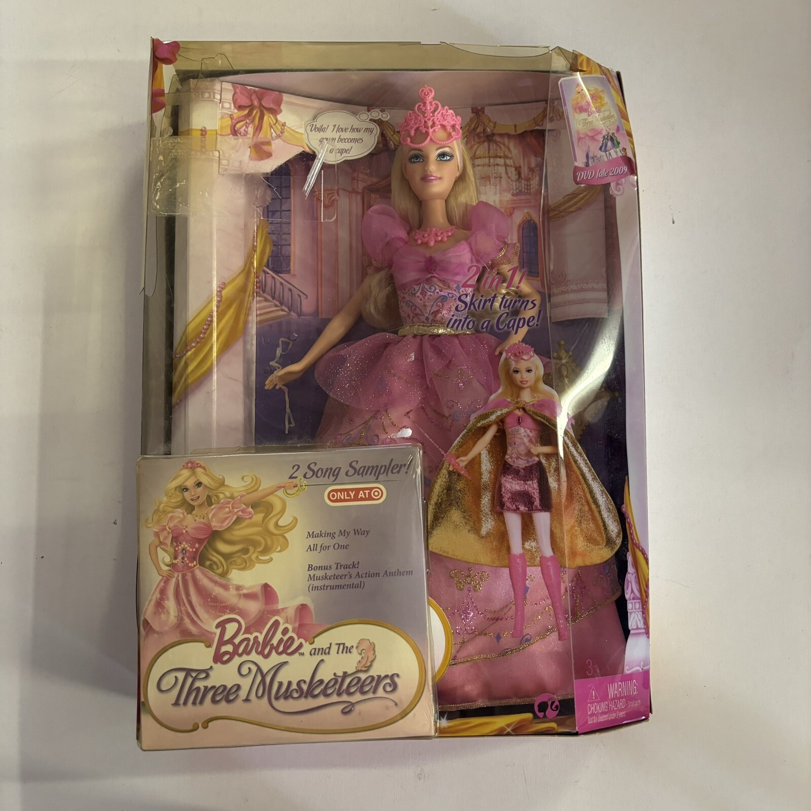 Barbie & The Three Musketeers Corinne Doll Figure 2 in 1 Gown Cape Mattel 2008