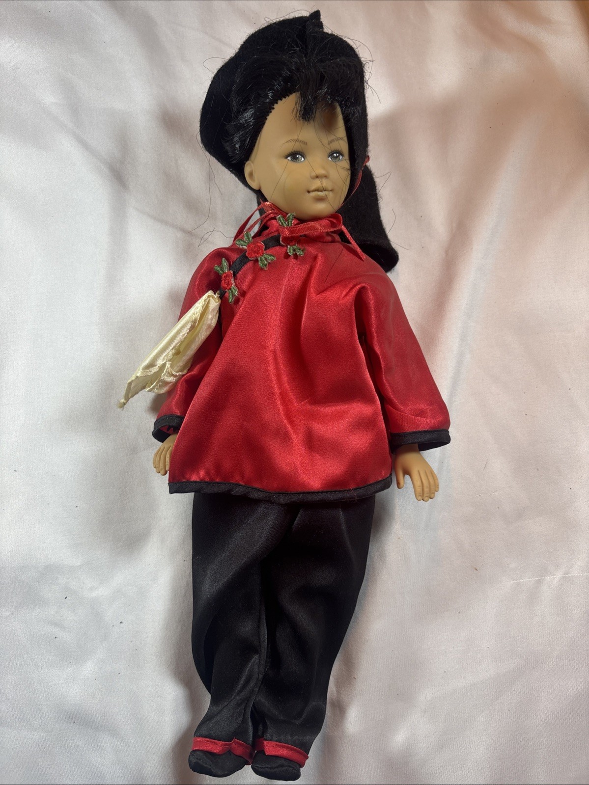 Vintage China Cultural Doll 12” Dolls of All Nations Unimax Collector w/stand