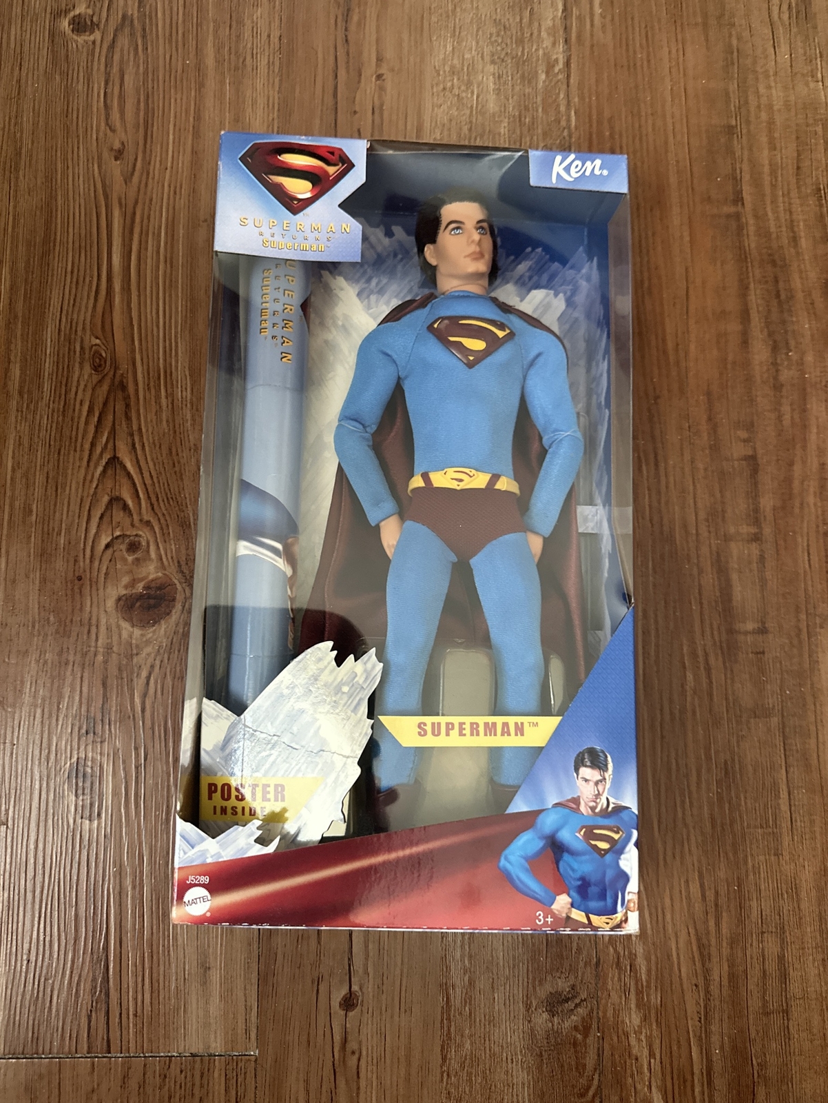 2005 Mattel Superman Returns Ken Barbie Doll DC Comics Movie Poster New J5289