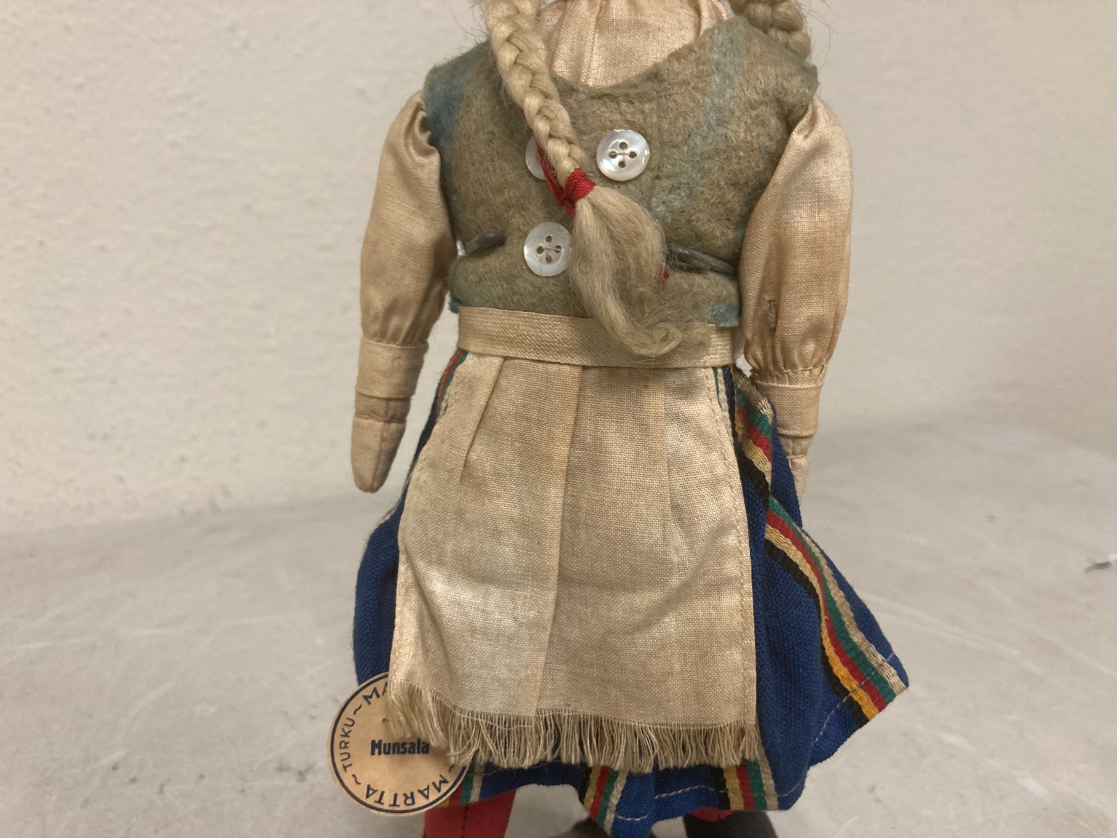 2X Vintage Martta Tuusula Cloth & Compo Cultural Ethnic Folk Doll Finland